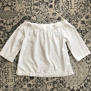 madewell white off the shoulder top